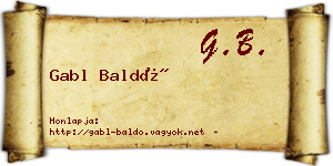Gabl Baldó névjegykártya